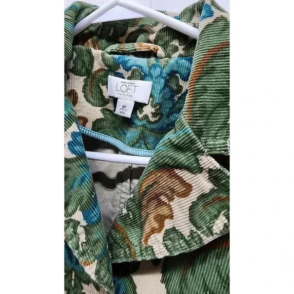 Ann Taylor Lofts Petites 6P Corduroy Floral Paisley Brocade Jacket - Picture 4 of 7